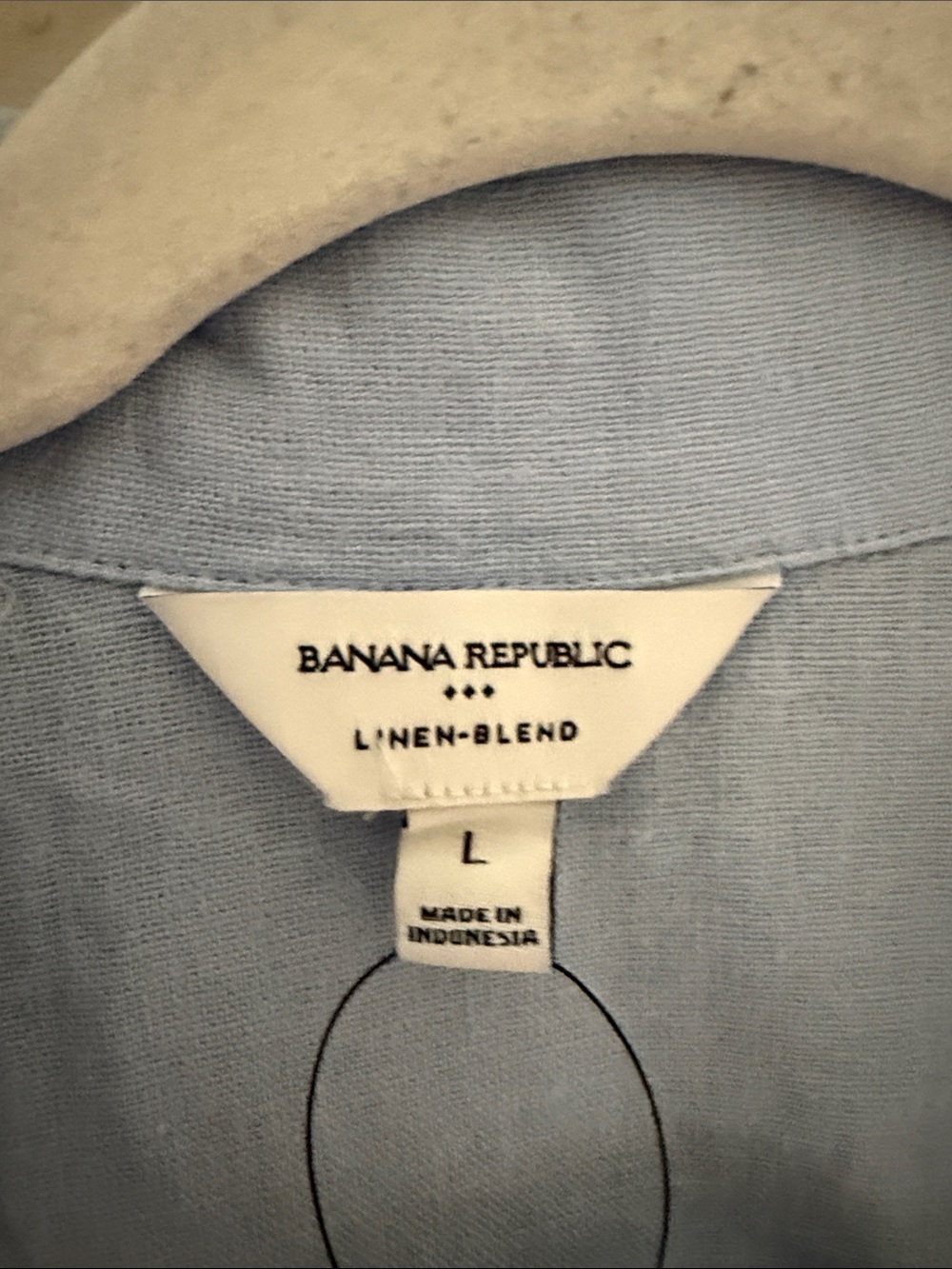 NWT Banana Republic Factory Light Blue Linen-Blend Shirt Large - Picture 2 of 6
